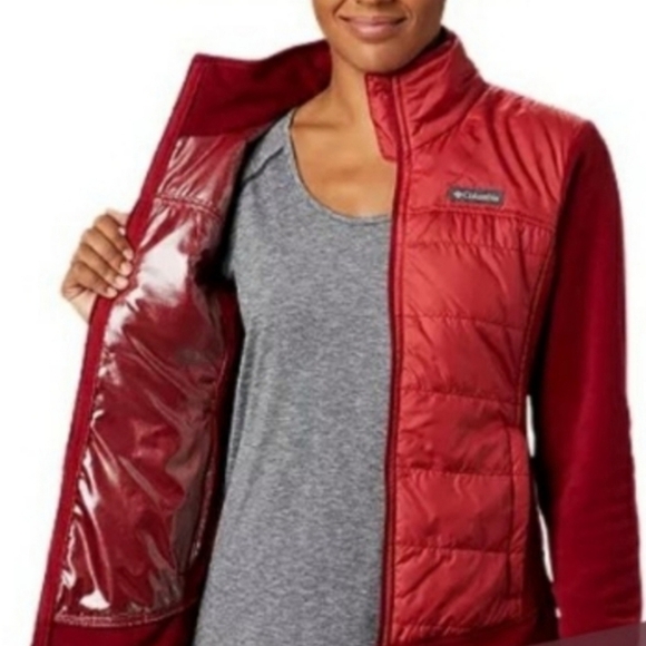 Columbia Women's Basin Butte Red Fleece Full Zip Omni Shield Jacket Size Medium - Picture 1 of 16